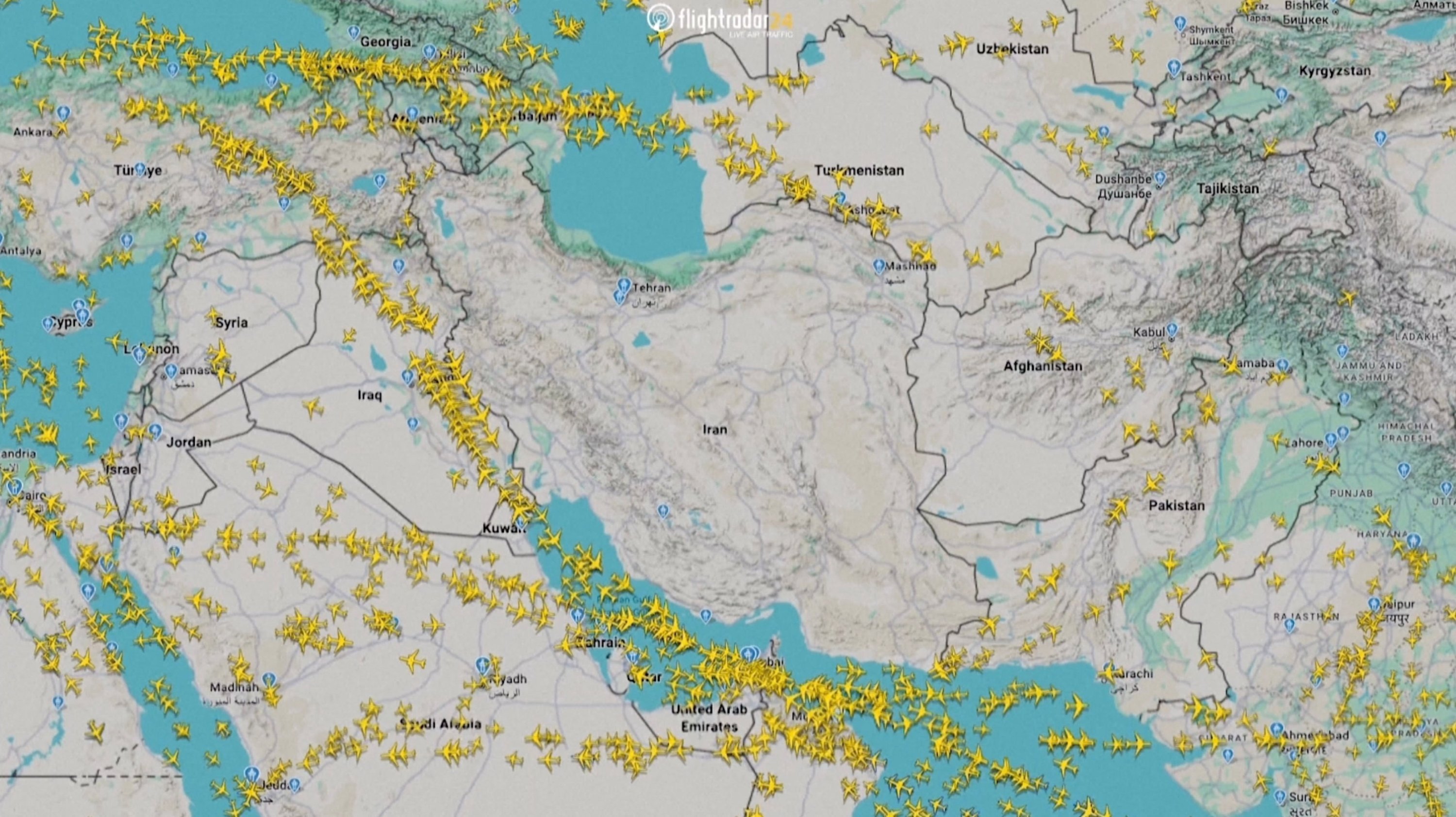 Iran closes its airspace by...? card icon